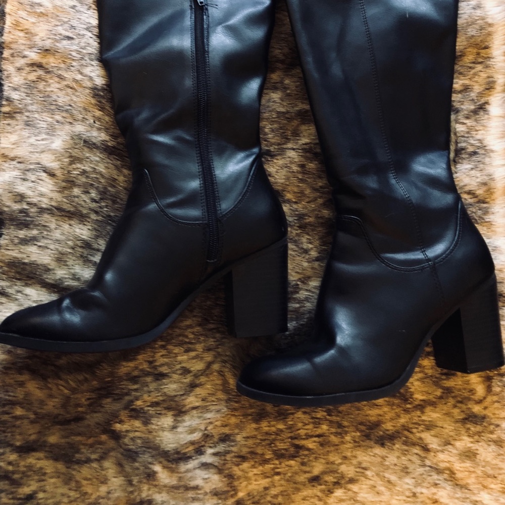 Black knee high boots